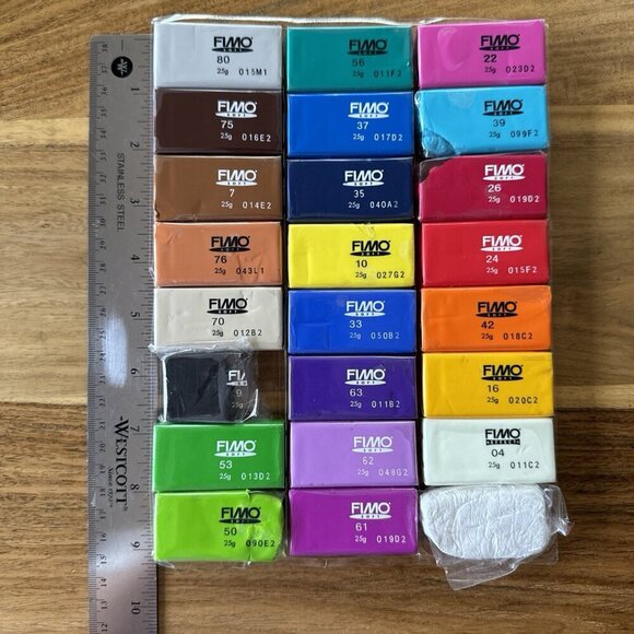 Fimo Lot 24 Staedtler Fimo Soft Colorful Modeling Clay25g And 7 Effect 56g - Picture 3 of 5